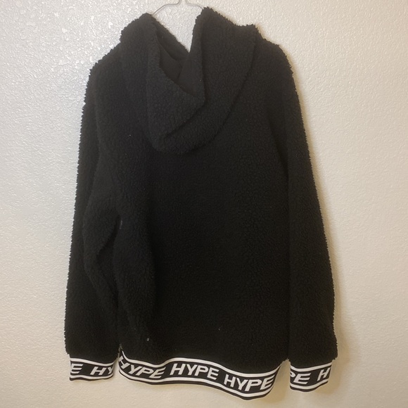 Medium, black, HYPE sheep fur hoodie. - Picture 2 of 5